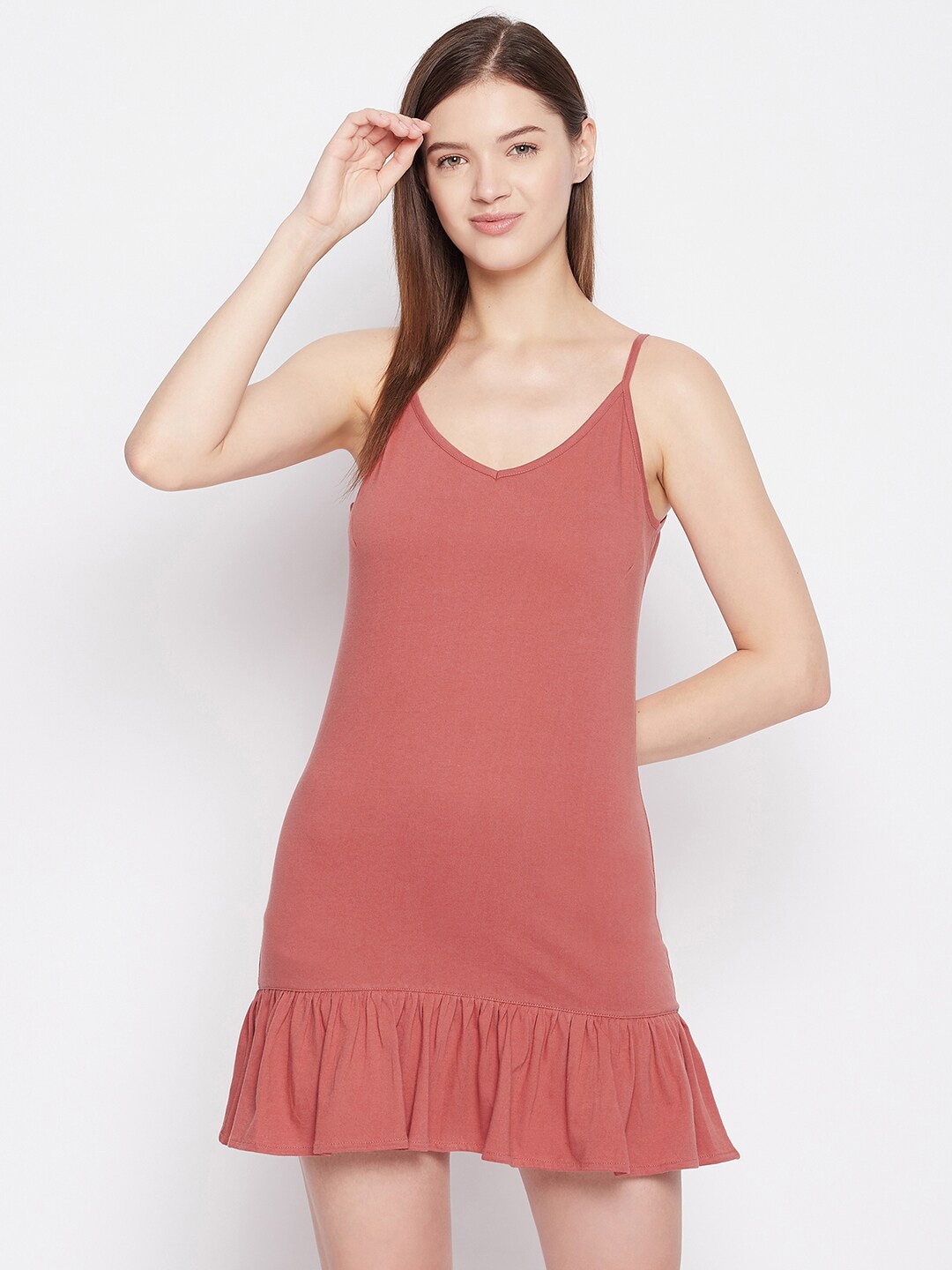 

Hypernation Women Red Nightdress, Rust