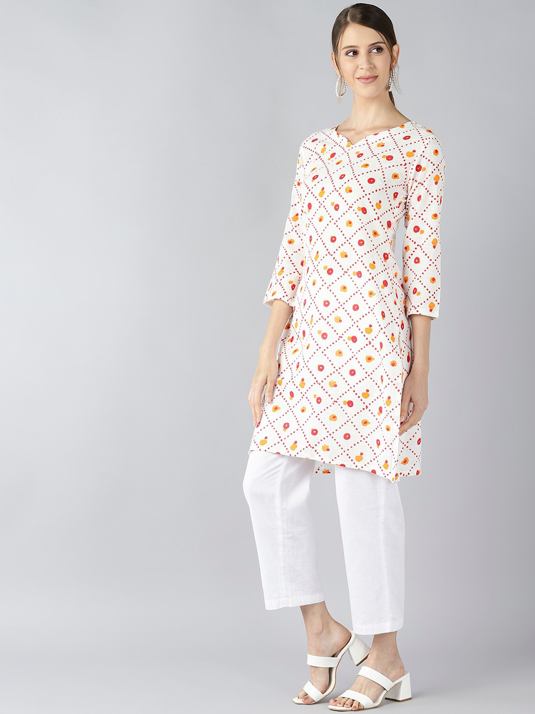 

AHIKA Women White Printed Kurta