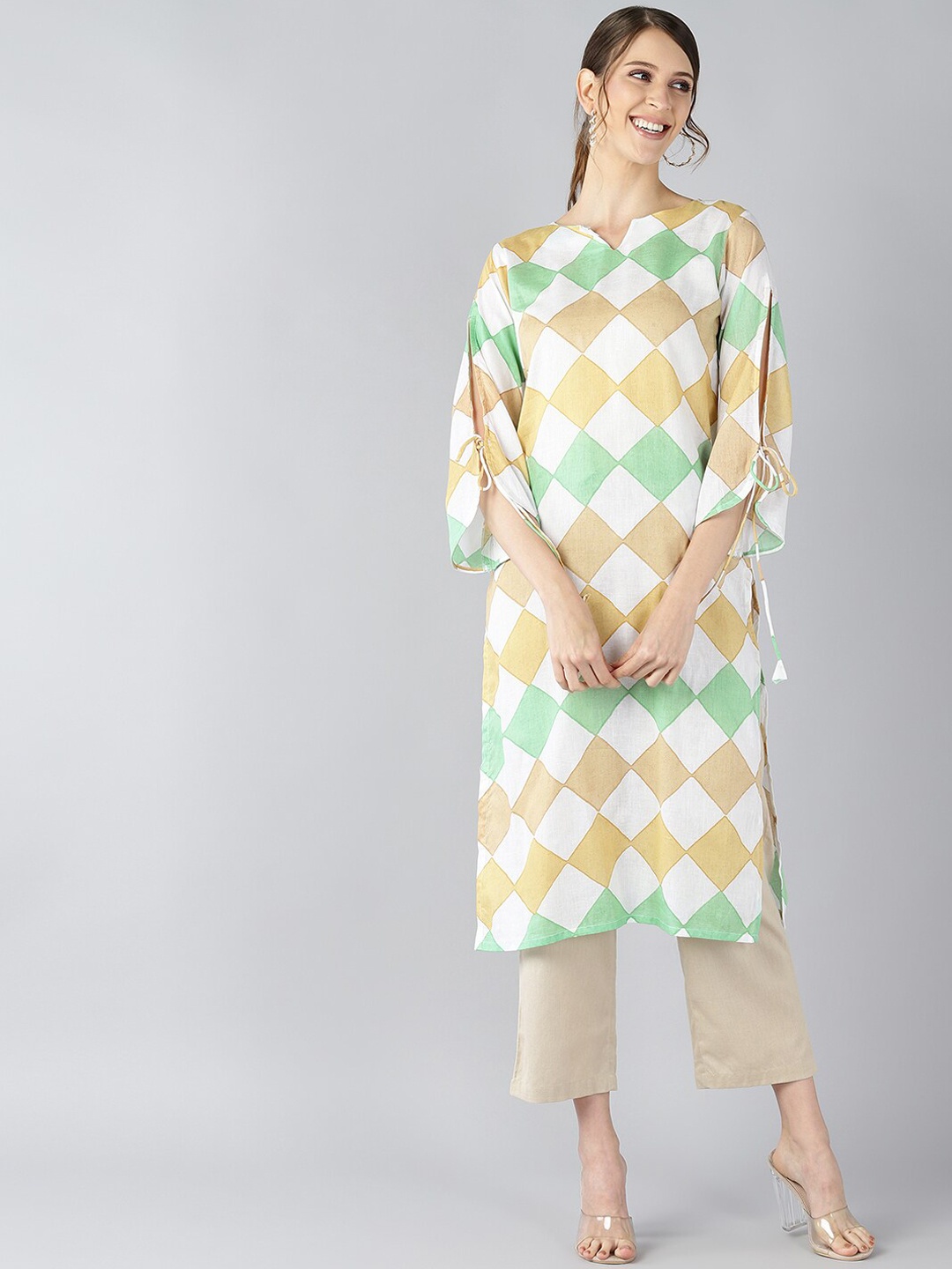 

AHIKA Women Multicoloured Geometric Print Kurta, Multi