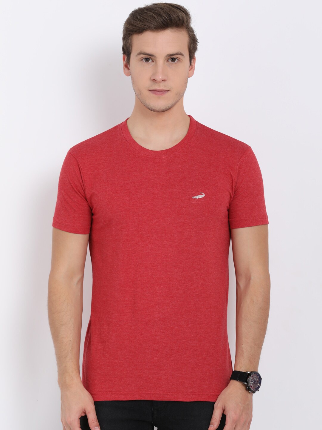 

Crocodile Men Red Solid T-shirt
