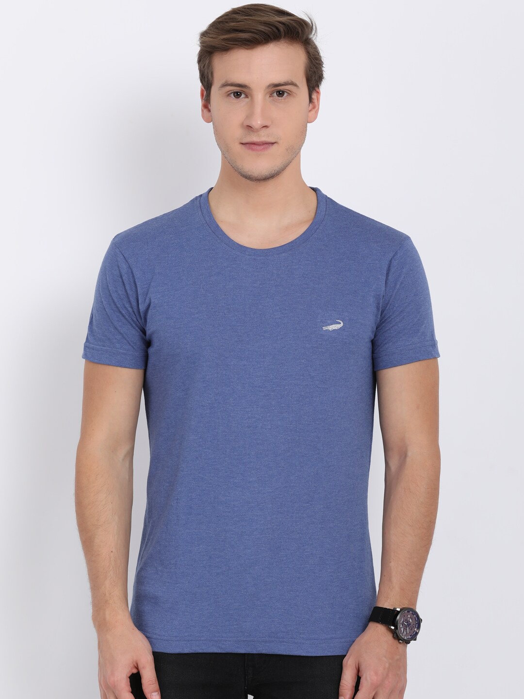 

Crocodile Men Blue Solid T-shirt