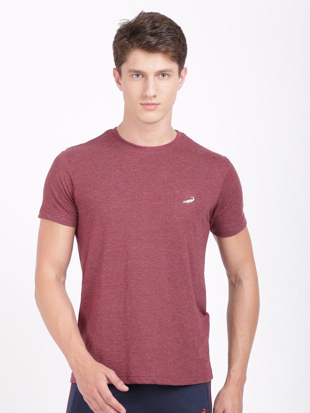 

Crocodile Men Rust Solid Regular Cotton T-shirt