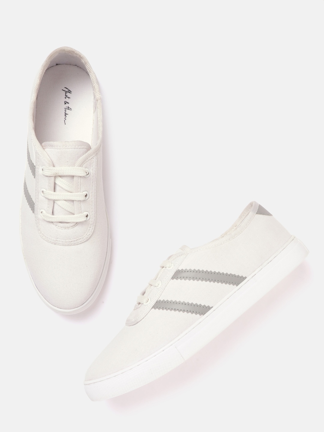 

Mast & Harbour Women Off-White Solid Sneakers
