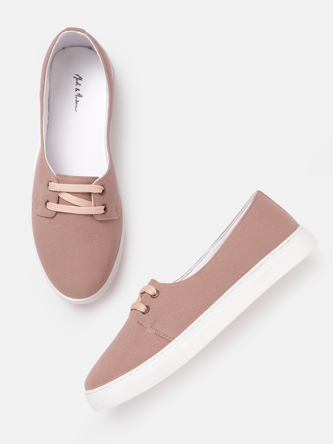 

Mast & Harbour Women Dusty Pink Solid Sneakers