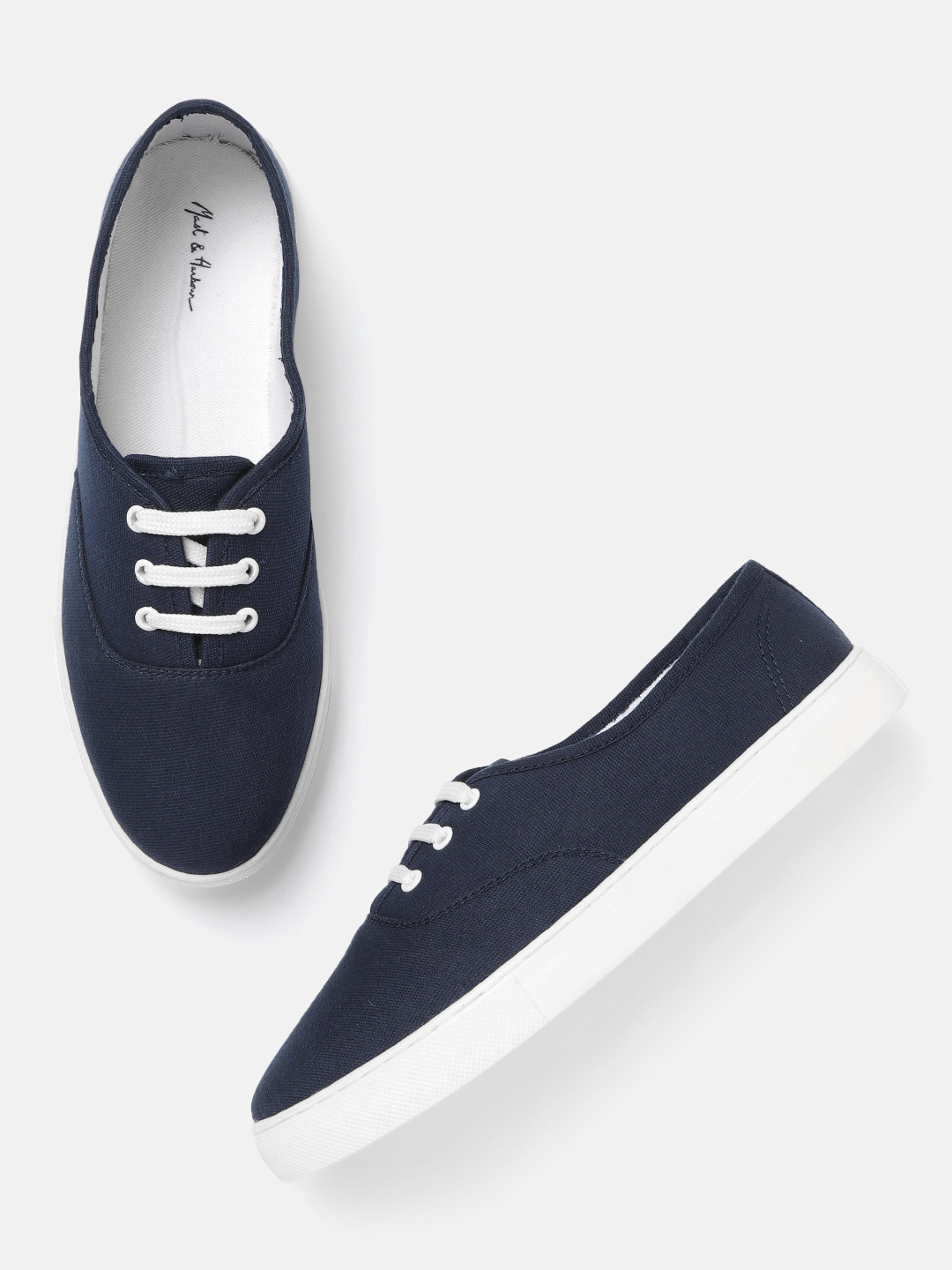 

Mast & Harbour Women Navy Blue Solid Sneakers