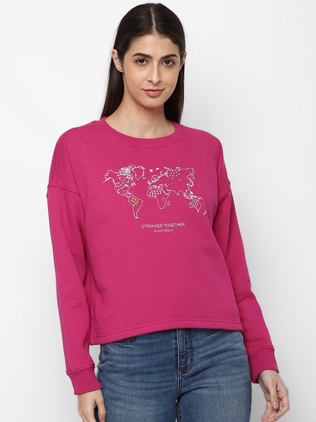 

Allen Solly Woman Women Pink Printed Sweatshirt