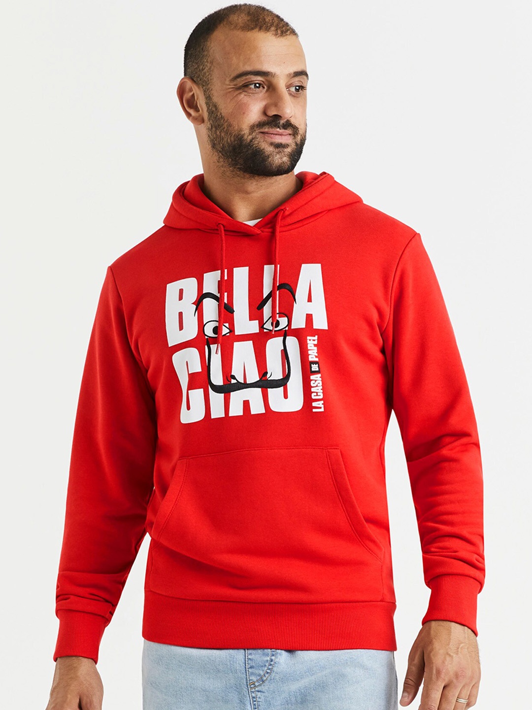 

Celio Men Red Money Heist Hooded Sweatshirt