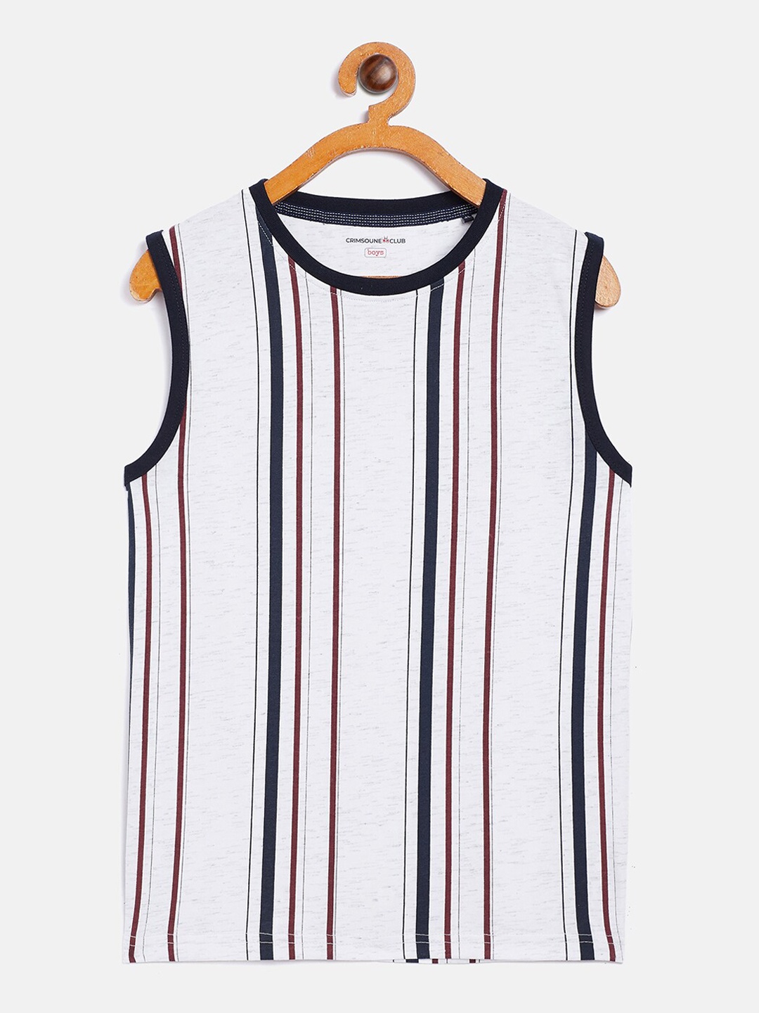 

Crimsoune Club Boys Off White Striped Lounge T-shirt