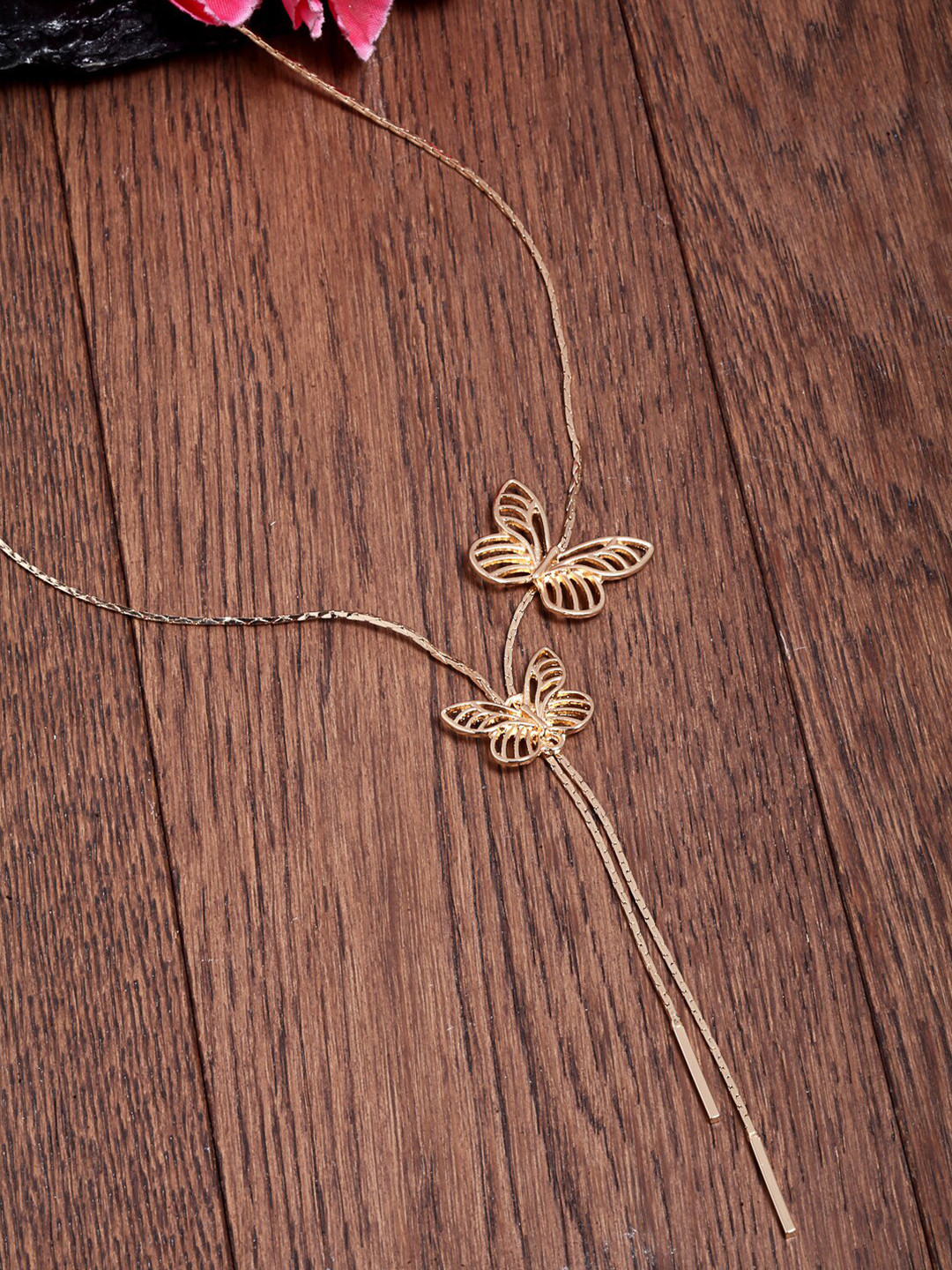 

Ferosh Women Gold-Toned Silver Gold-Plated Open Necklace
