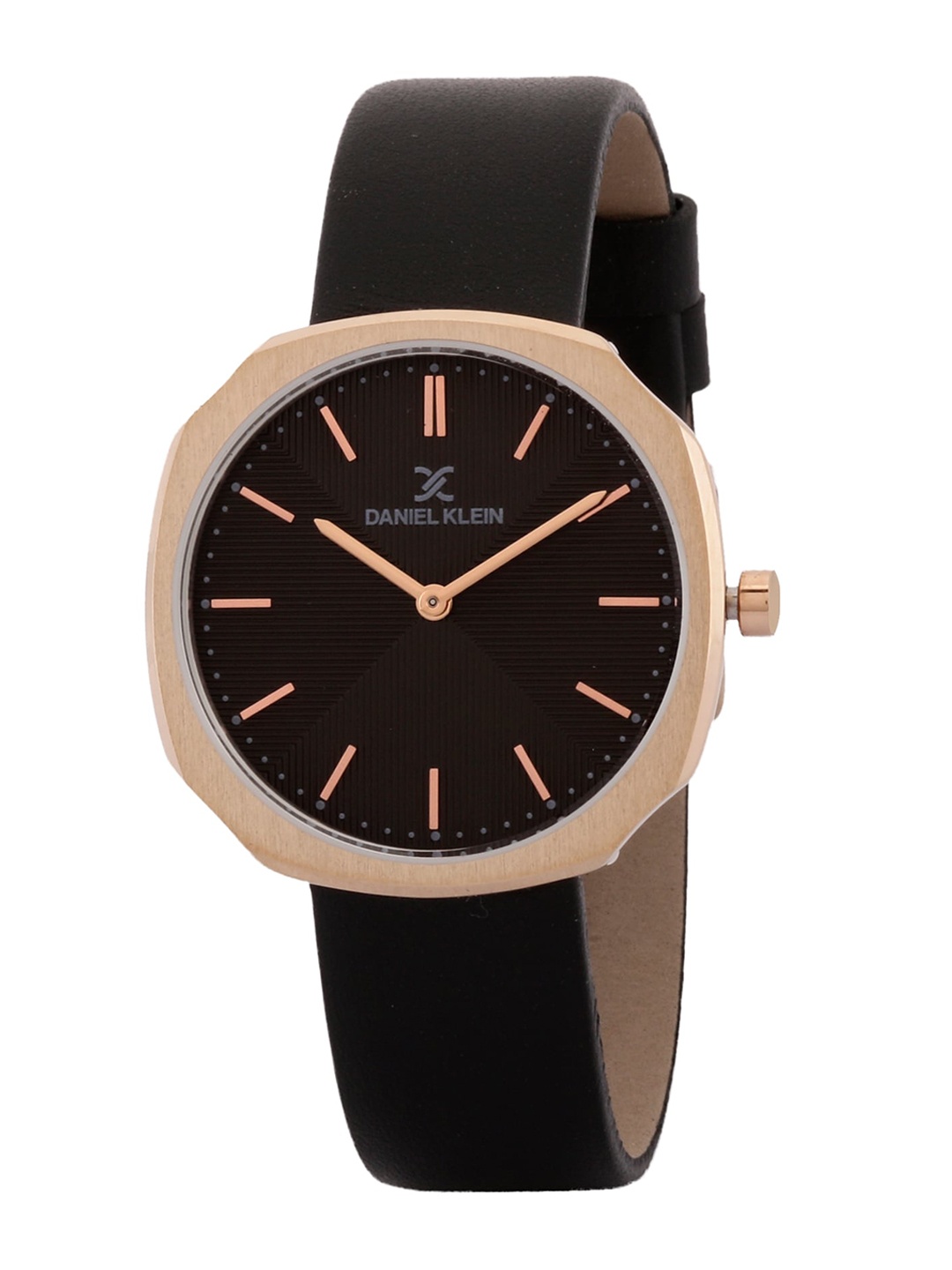 

Daniel Klein Women Black Dial & Black Leather Straps Analogue Watch DK 1 12654-5