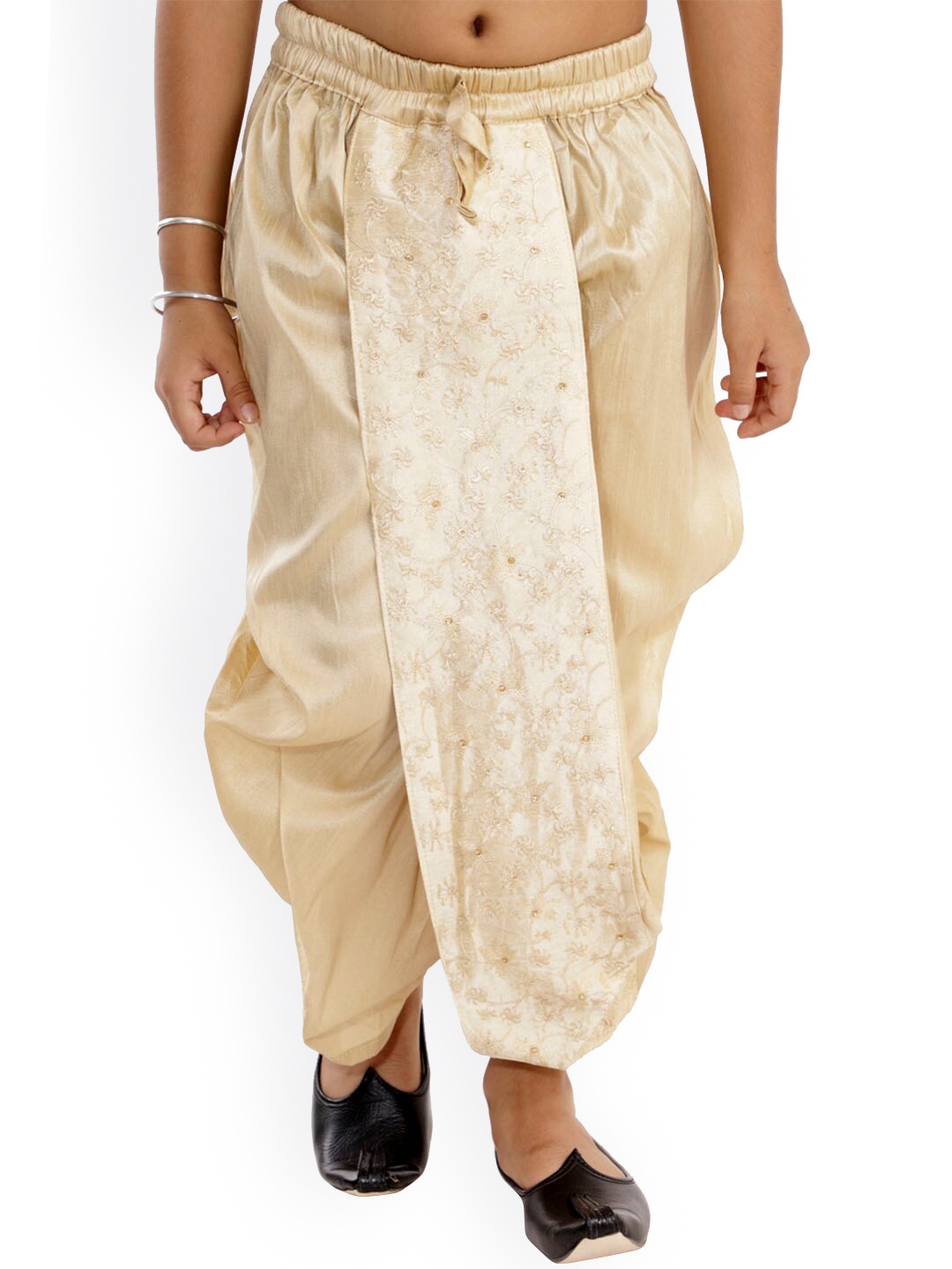 

VASTRAMAY Boys Gold Traditional Embroidered Dhoti Pants