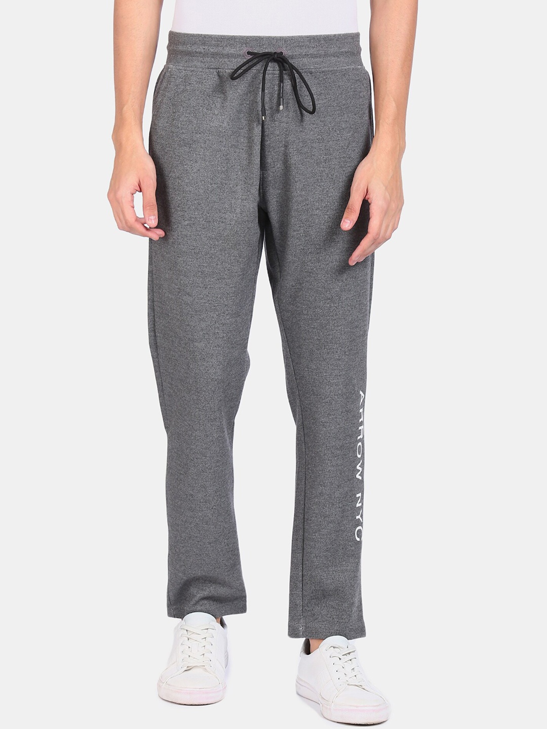 

Arrow Sport Men Grey Solid Straight-Fit Track Pants