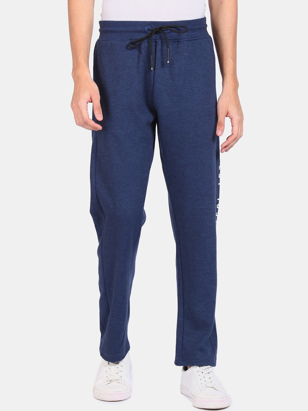 

Arrow Sport Men Navy Blue Typography Printed Straight Fit Track Pants