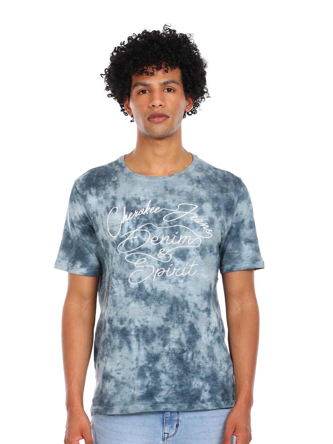 

Cherokee Men Grey & White Dyed Cotton T-shirts