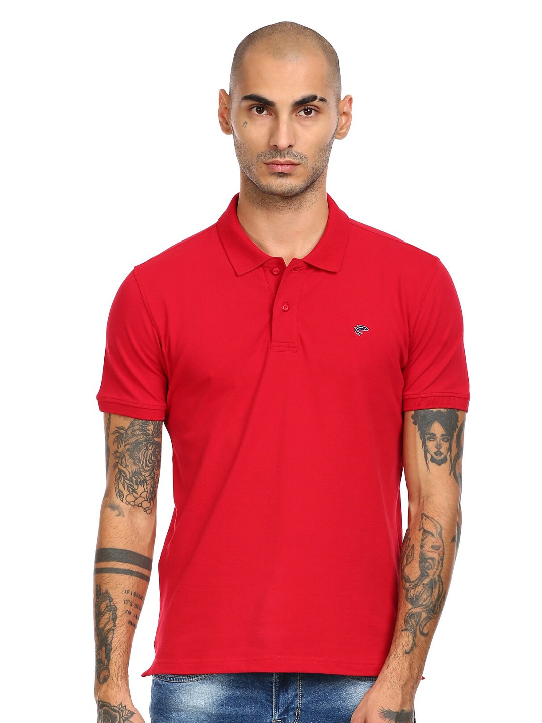 

Ruggers Men Red Polo Collar T-shirt