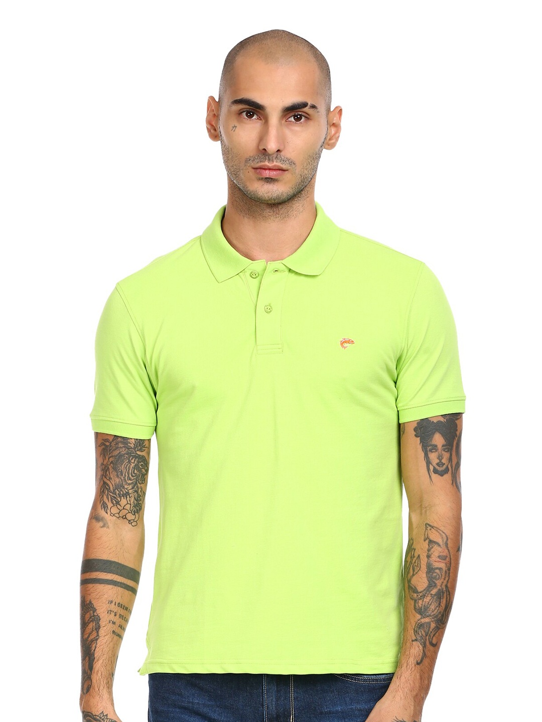 

Ruggers Men Green Polo Collar T-shirt