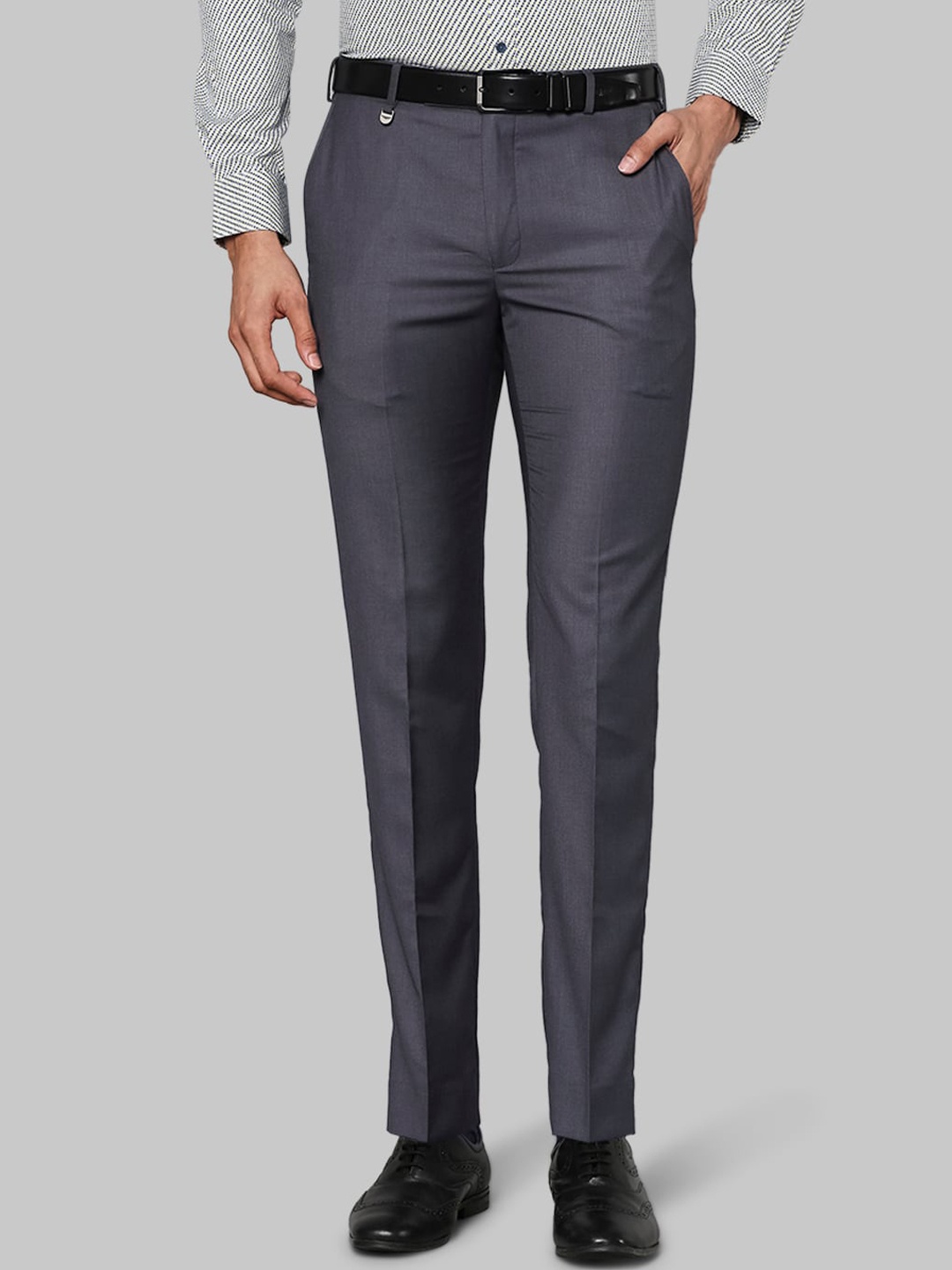 

Park Avenue Men Grey Slim Fit Formal Trousers
