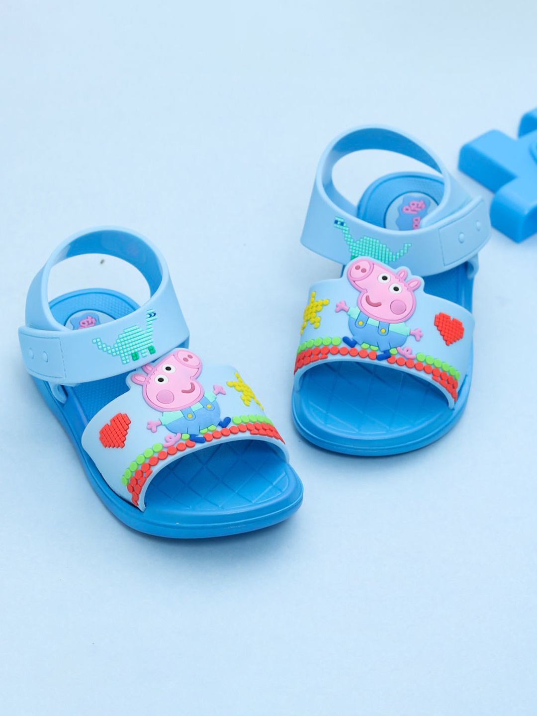 Yellow Bee Boys Blue & Red Bee Magic Brick Comfort Sandals