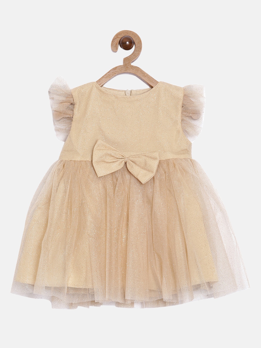 

Aomi Girls Beige Bow Dress