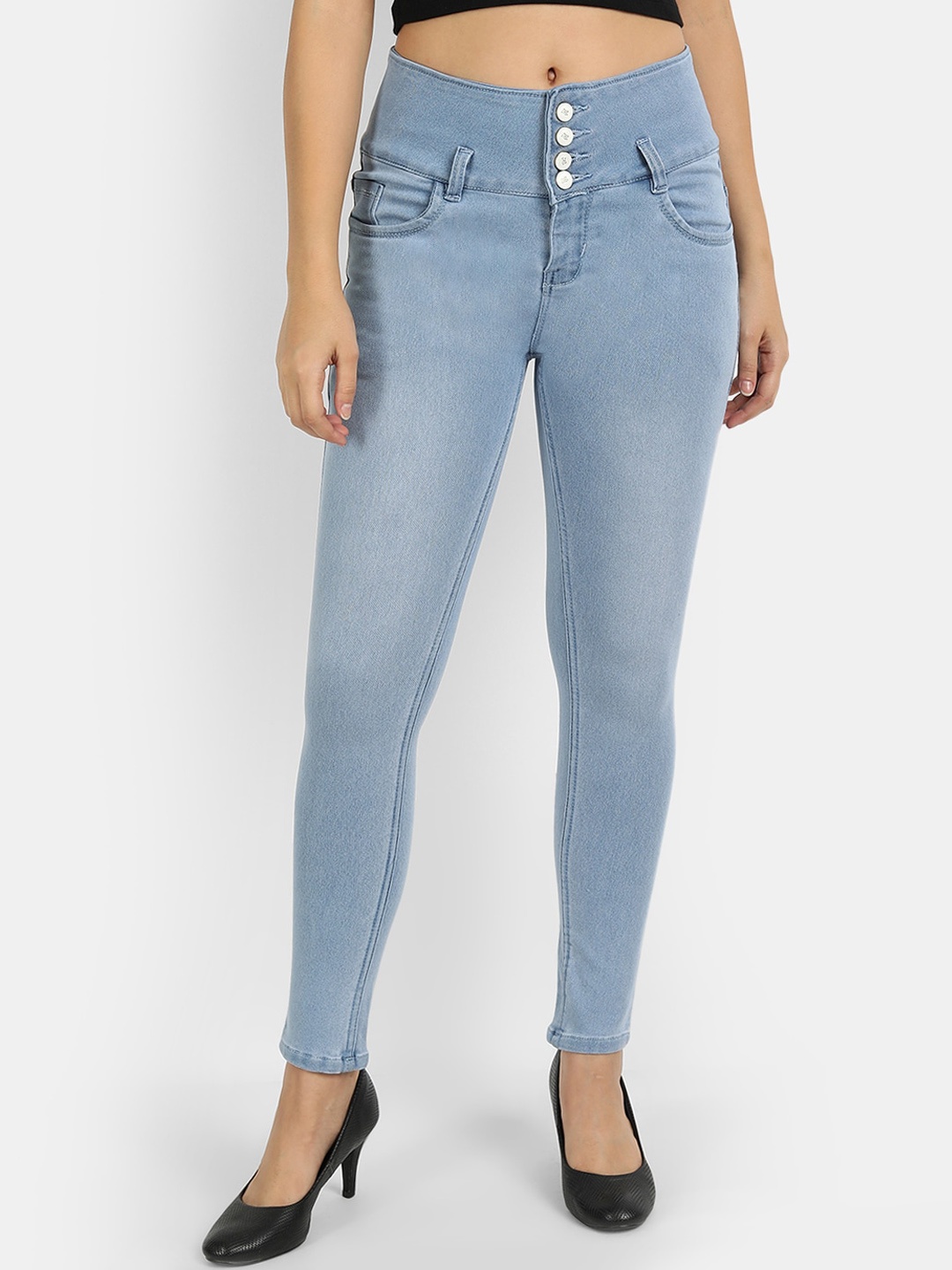 

BROADSTAR Women Blue Skinny Fit High-Rise Jeans