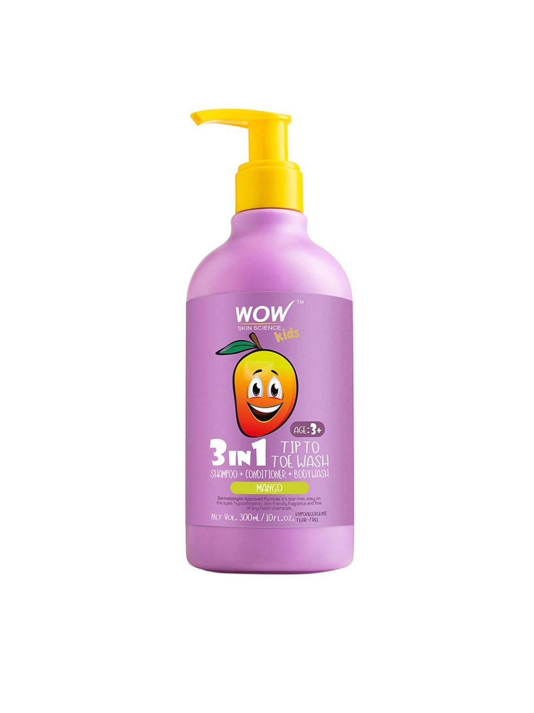 

WOW SKIN SCIENCE Brown 3 in 1 Tip to Toe Wash - Mango 300 ML