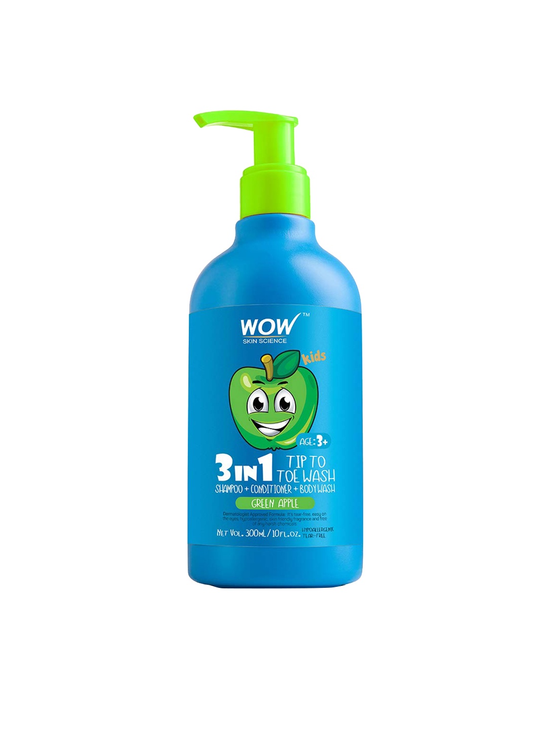 

WOW SKIN SCIENCE Brown 3 in 1 Tip to Toe Wash - Green Apple 300 ML
