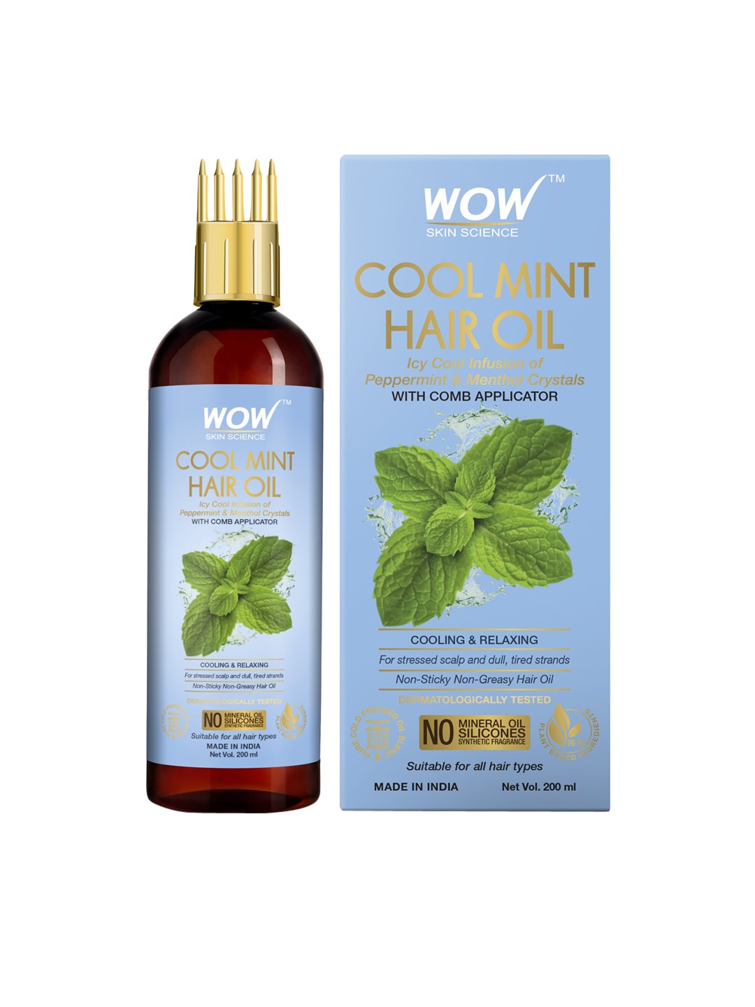 

WOW SKIN SCIENCE Cool Mint Hair Oil - 200ml, Blue