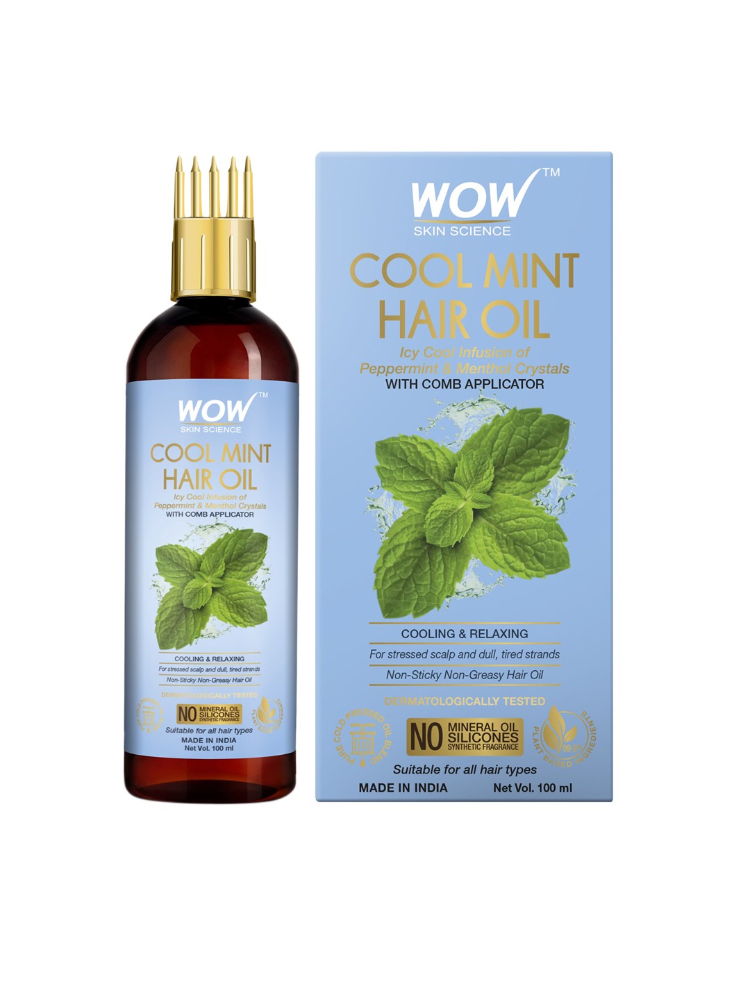 

WOW SKIN SCIENCE Cool Mint Hair Oil - 100ml, Blue