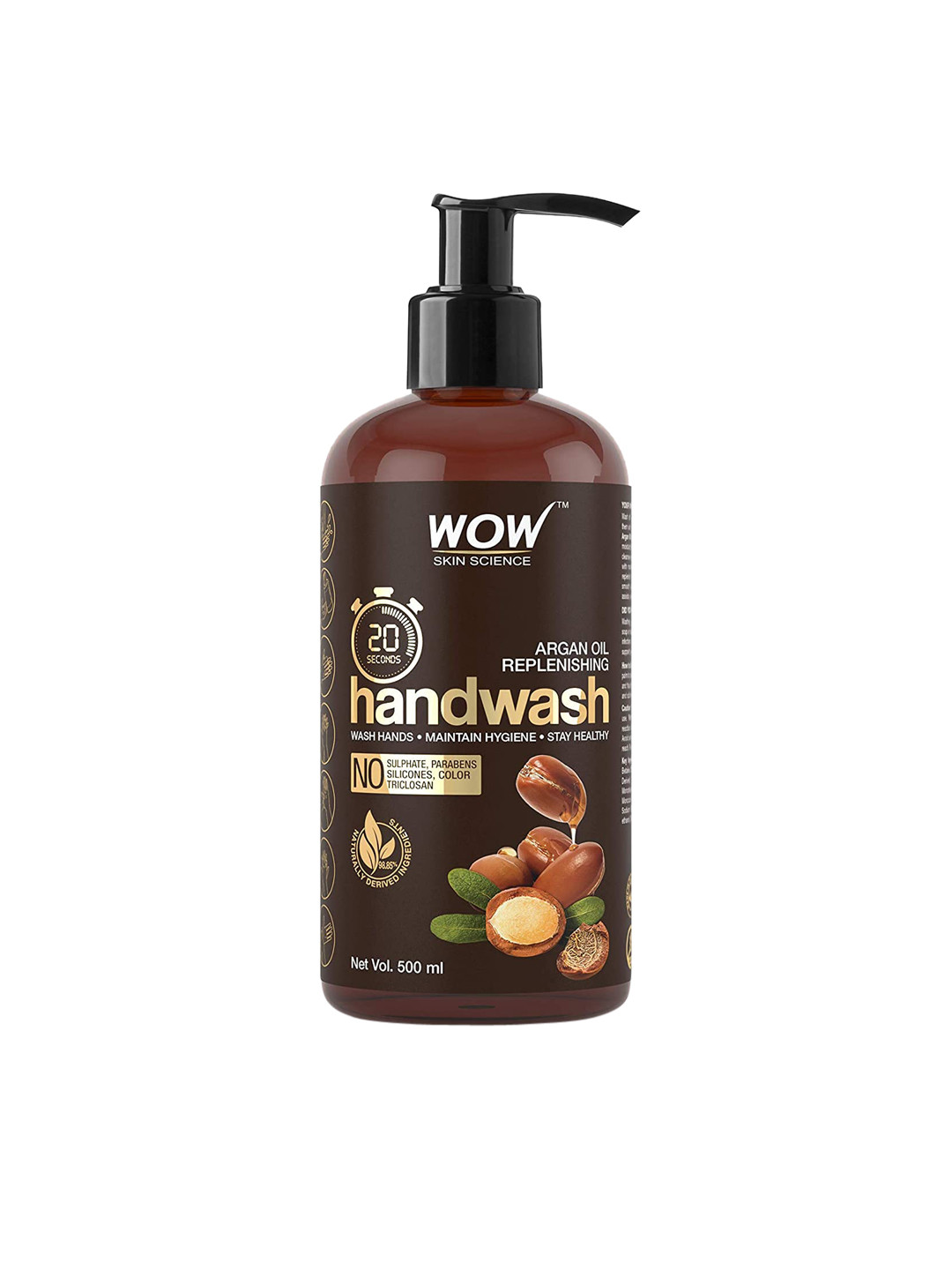 

WOW SKIN SCIENCE Argan Oil Replenishing Handwash - 500 ml, Brown