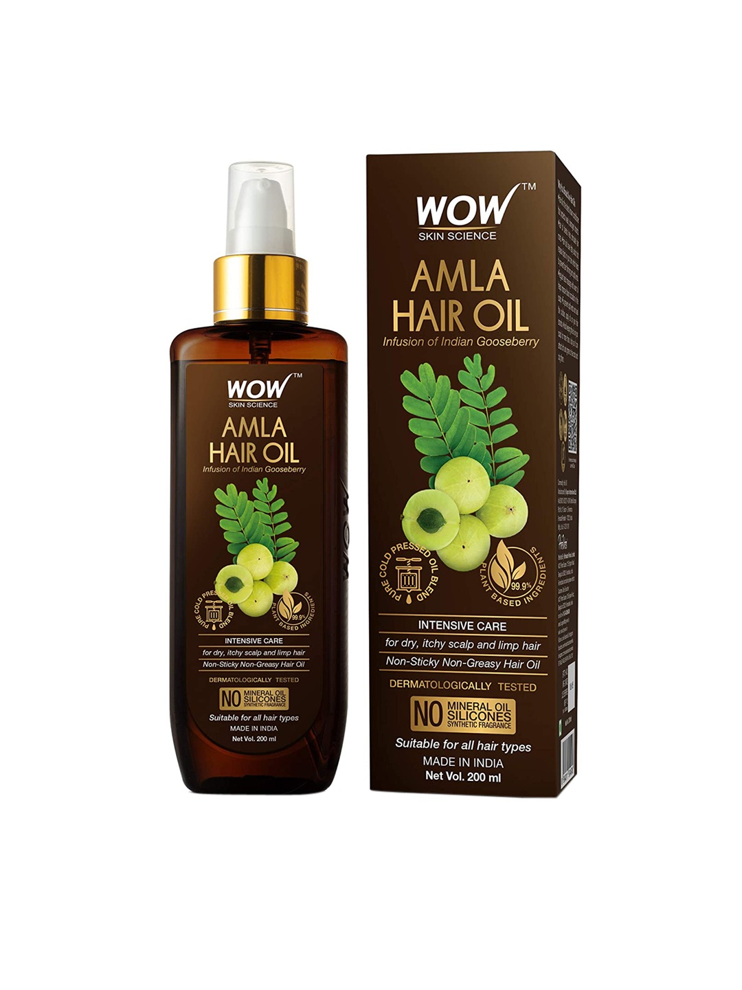 

WOW SKIN SCIENCE Pure Cold Pressed Amla Hair Oil - 200ml, Brown