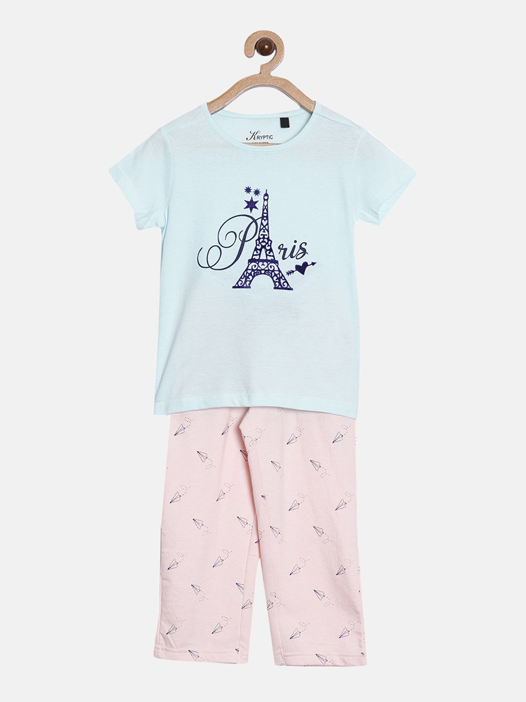 

Kryptic Girls Blue & Pink Printed Night Suit