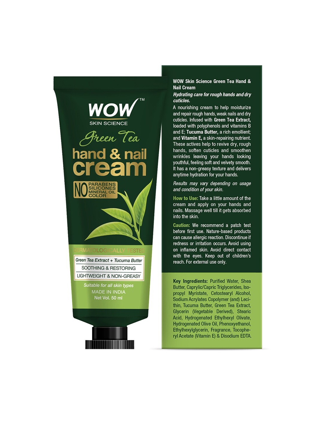 

WOW SKIN SCIENCE Brown Green Tea Hand & Nail Cream - 50 ML