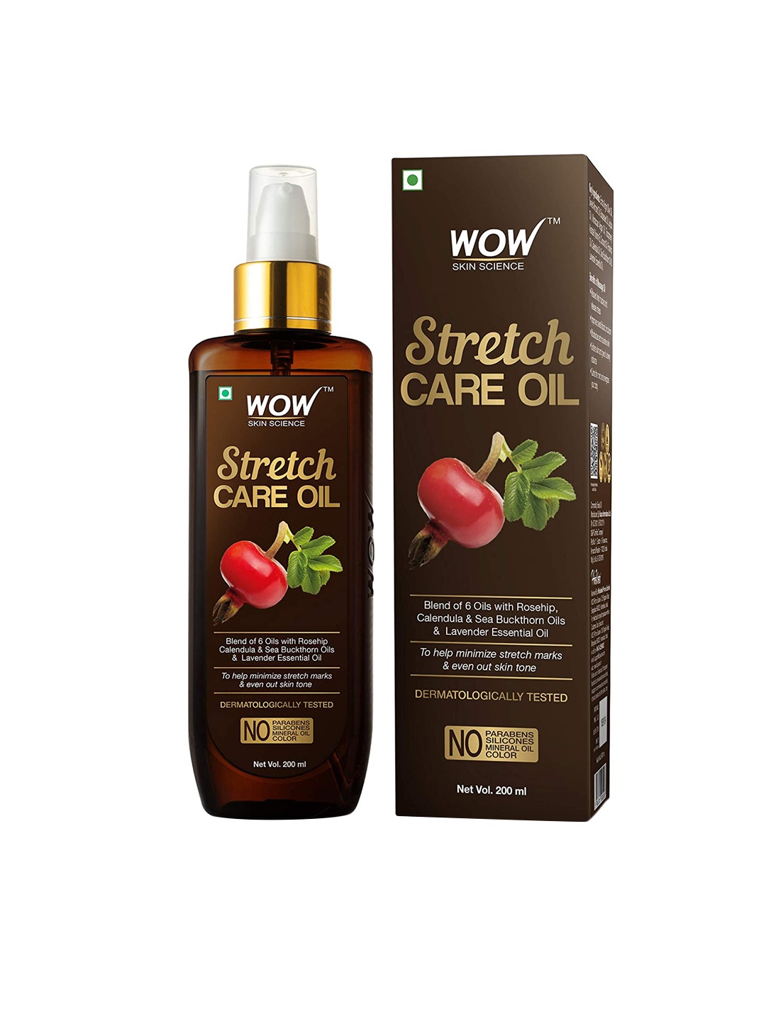 

WOW SKIN SCIENCE Stretch Care Oil - 200ml, Brown