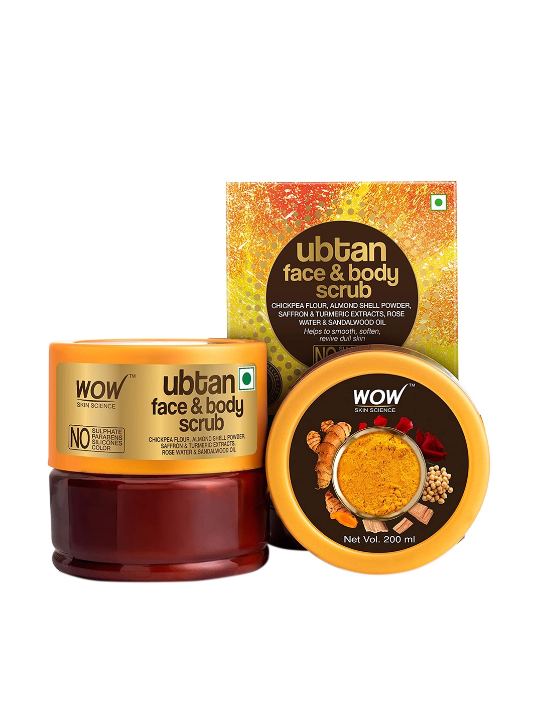 

WOW SKIN SCIENCE Brown Ubtan Face & Body Scrub - 200 ML, Transparent