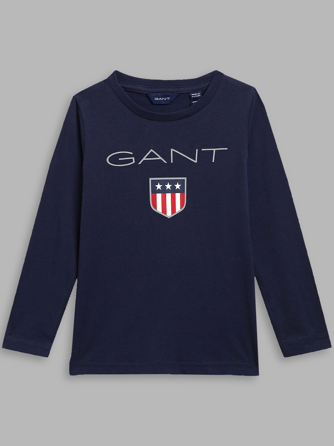 

GANT Unisex Kids Navy Blue White Typography Printed Pure Cotton T-shirt