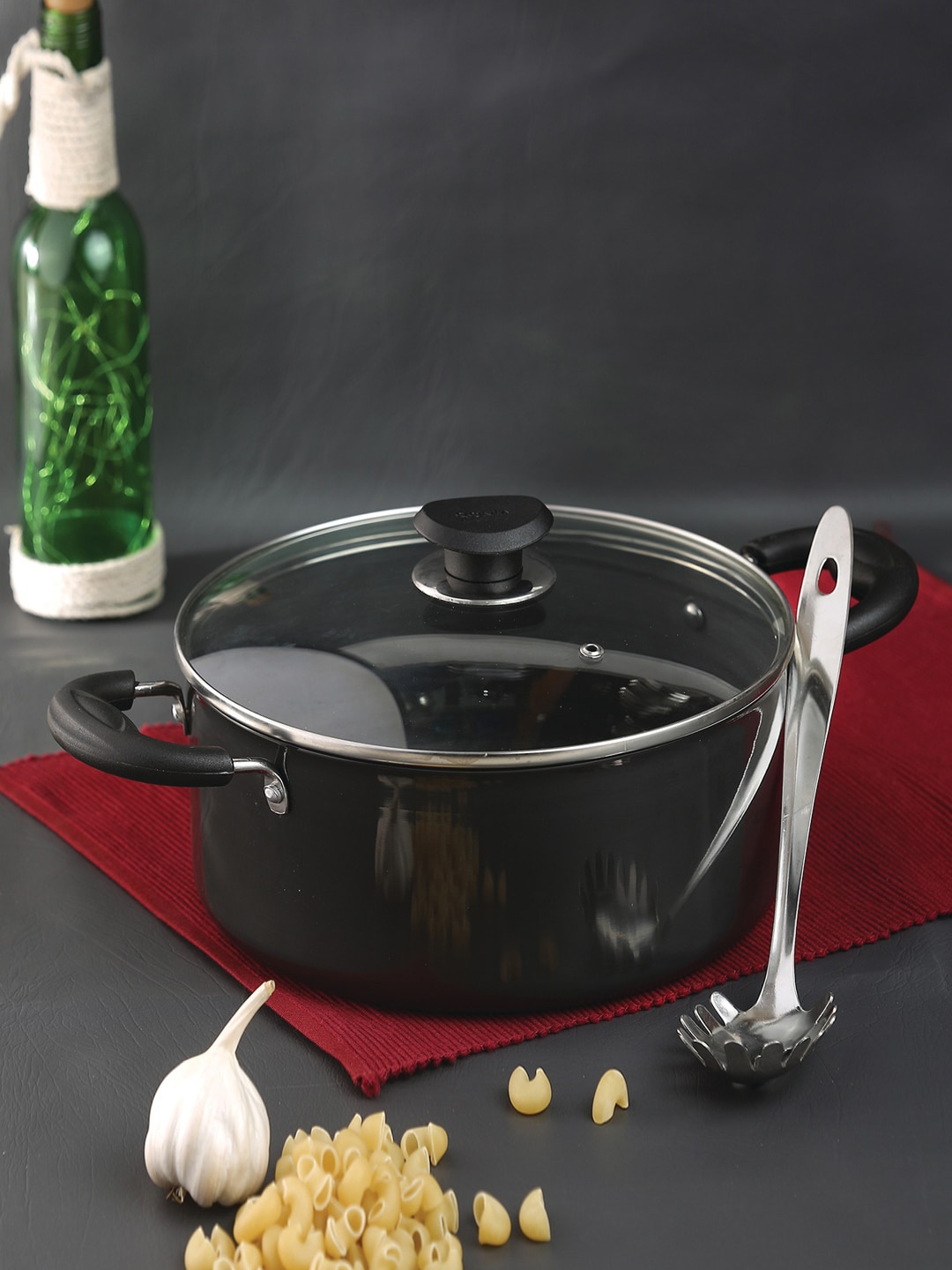 

Vinod Black Aluminium Cookware Sauce Pot With Lid