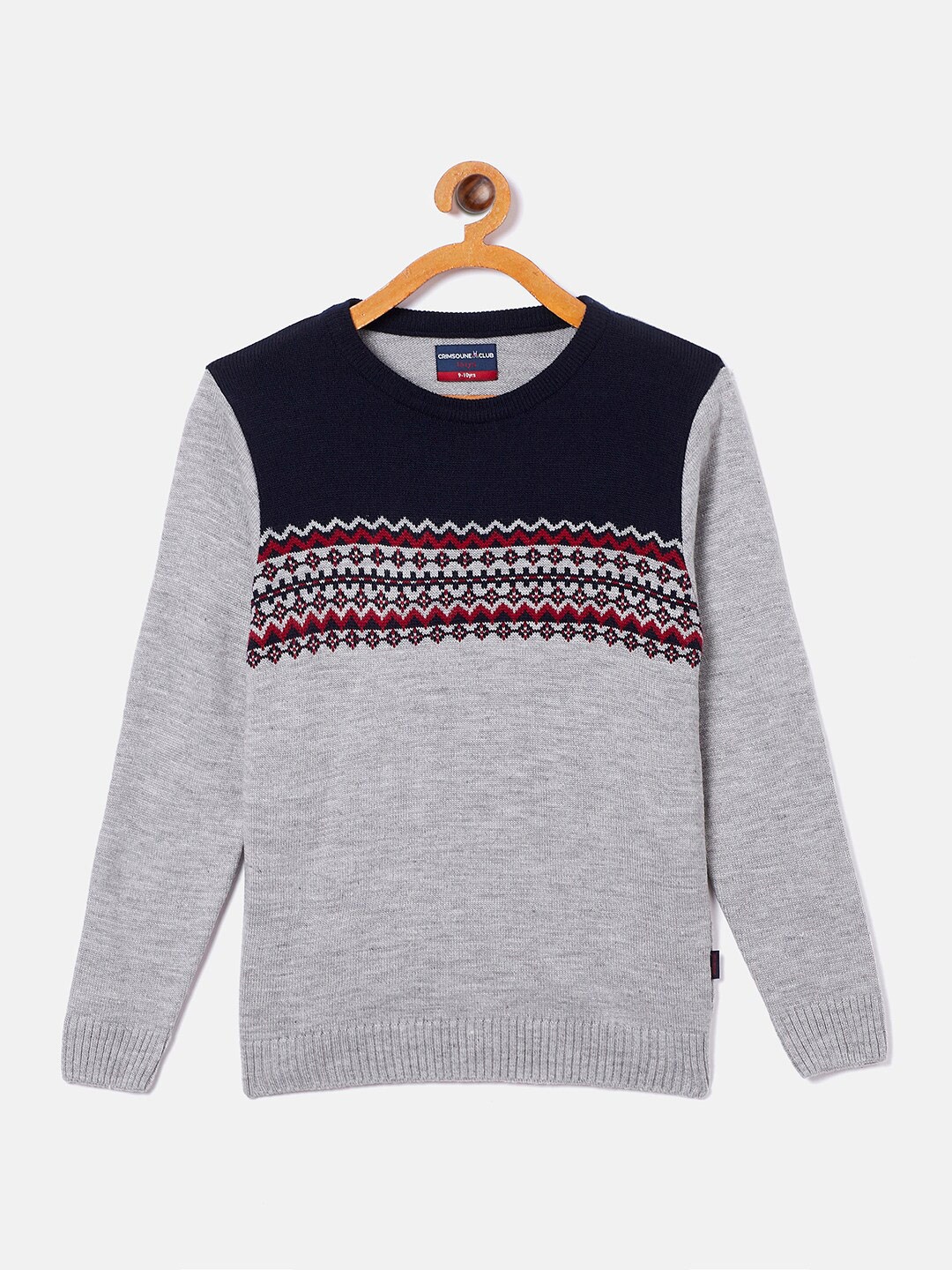 

Crimsoune Club Boys Grey & Black Pullover