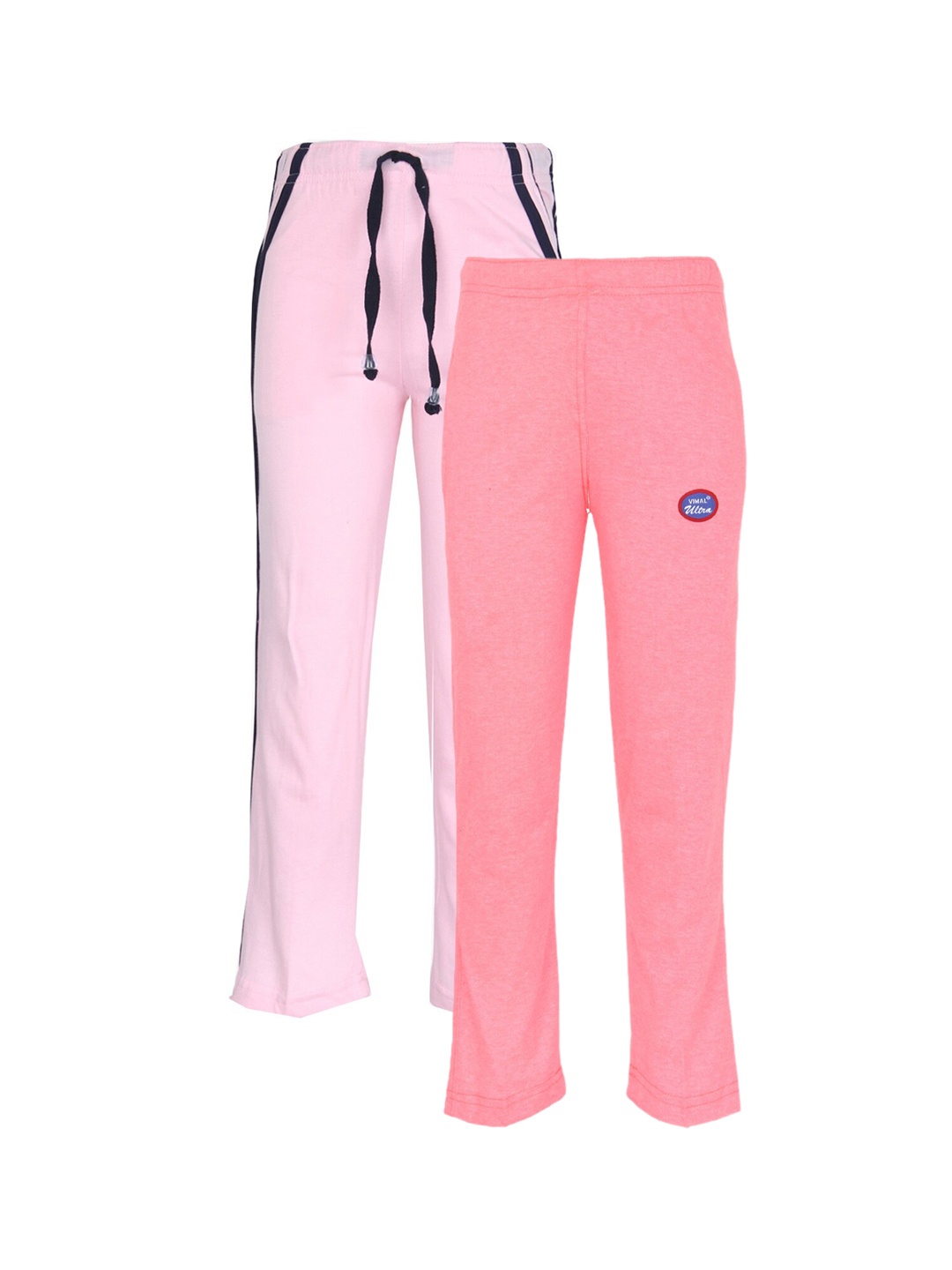 

VIMAL JONNEY Kids Pack of 2 Solid Regular Fit Trackpants, Peach