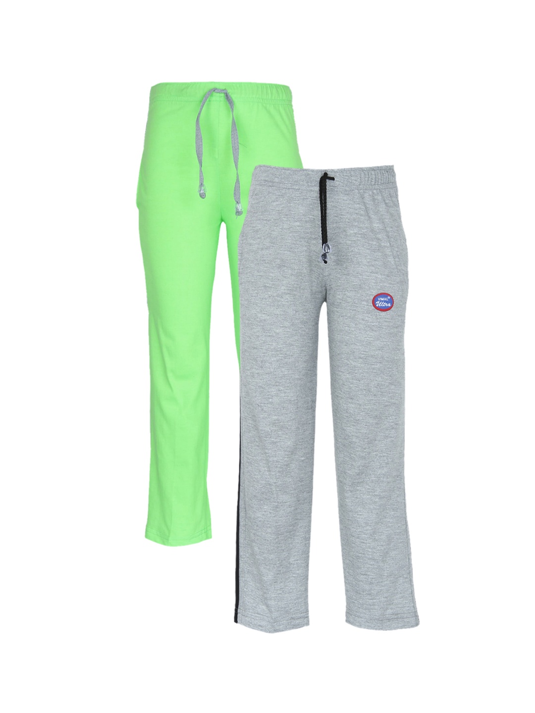 

VIMAL JONNEY Kids Pack Of 2 Fluorescent Green & Grey Track Pants