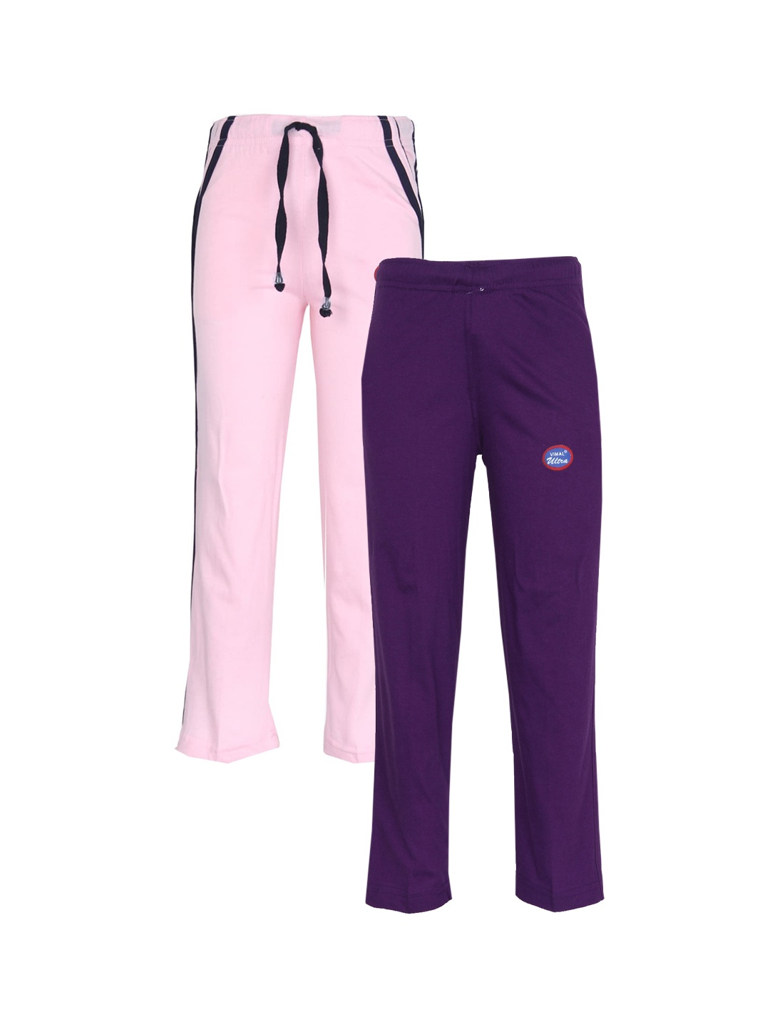 

VIMAL JONNEY Unisex Kids Pack of 2 Pink & Purple Track Pants