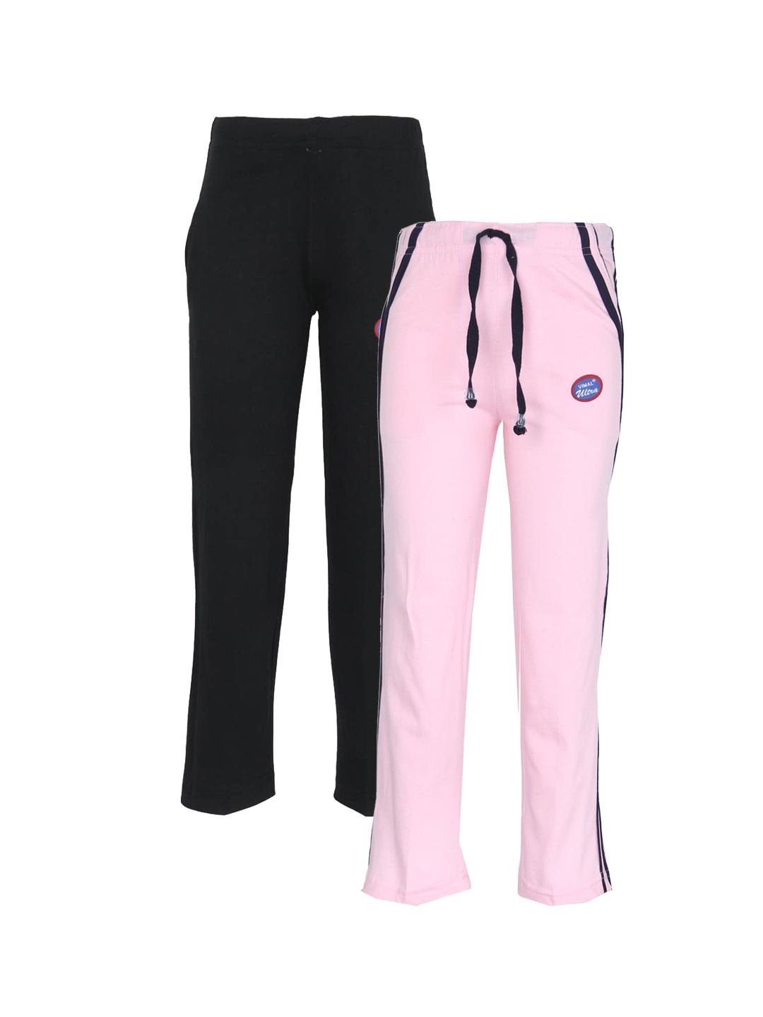 

VIMAL JONNEY Kids Pack Of 2 Black & Pink Track Pants