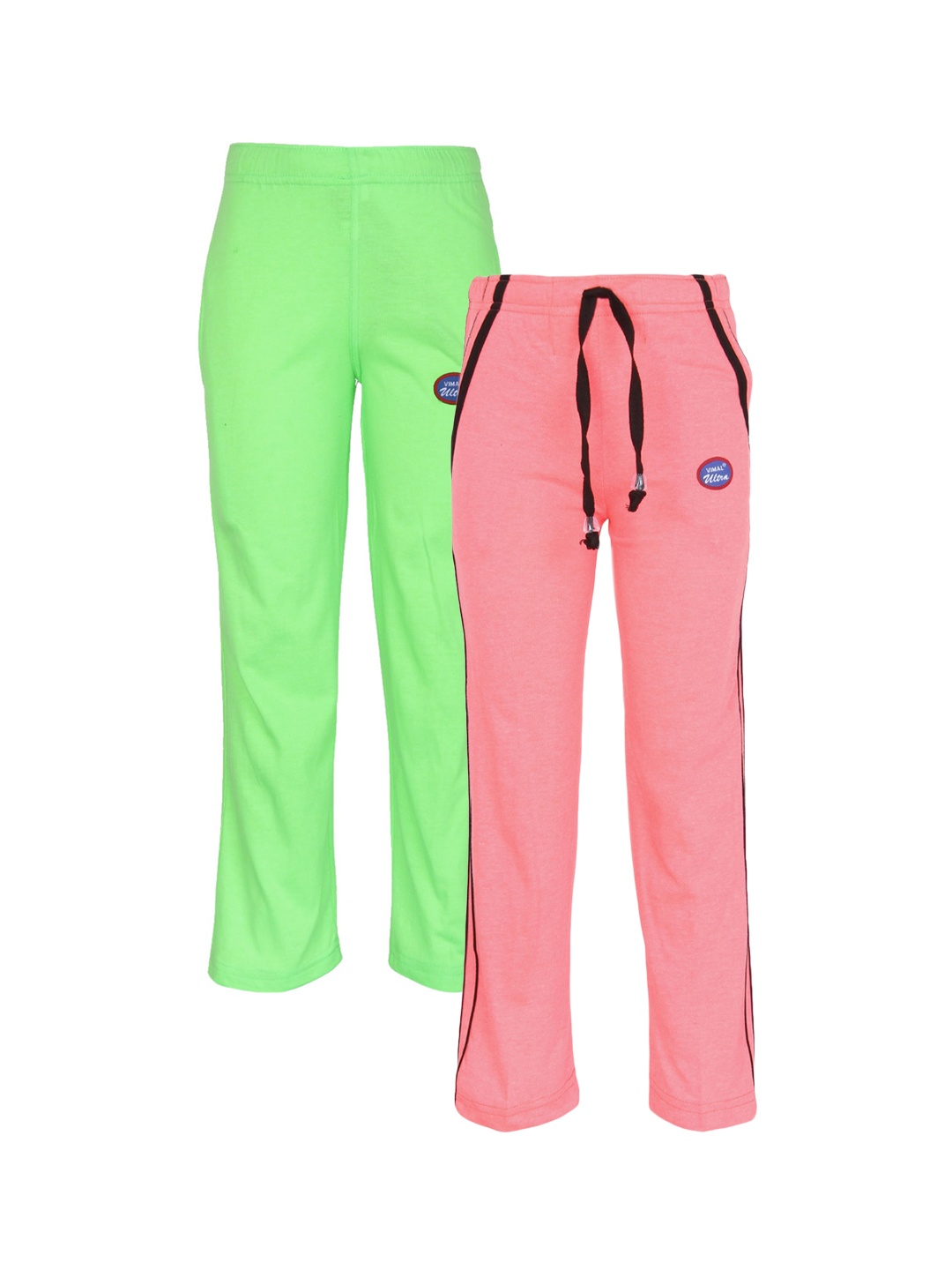 

MACK JONNEY Kids Pack of 2 Green & Peach Cotton Track Pants
