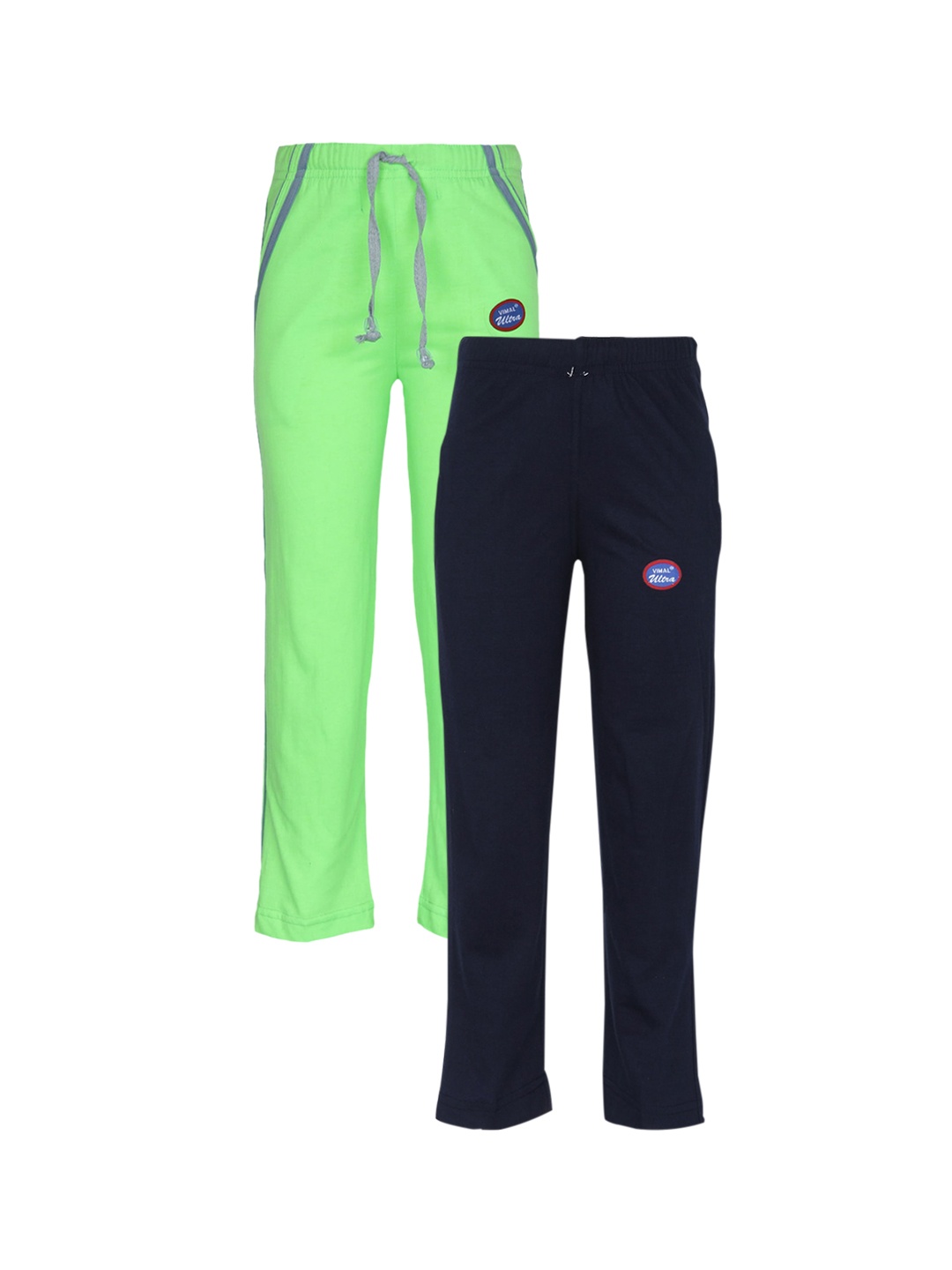 

MACK JONNEY Unisex Kids Multicolor Cotton Blended Trackpant Pack of 2, Green