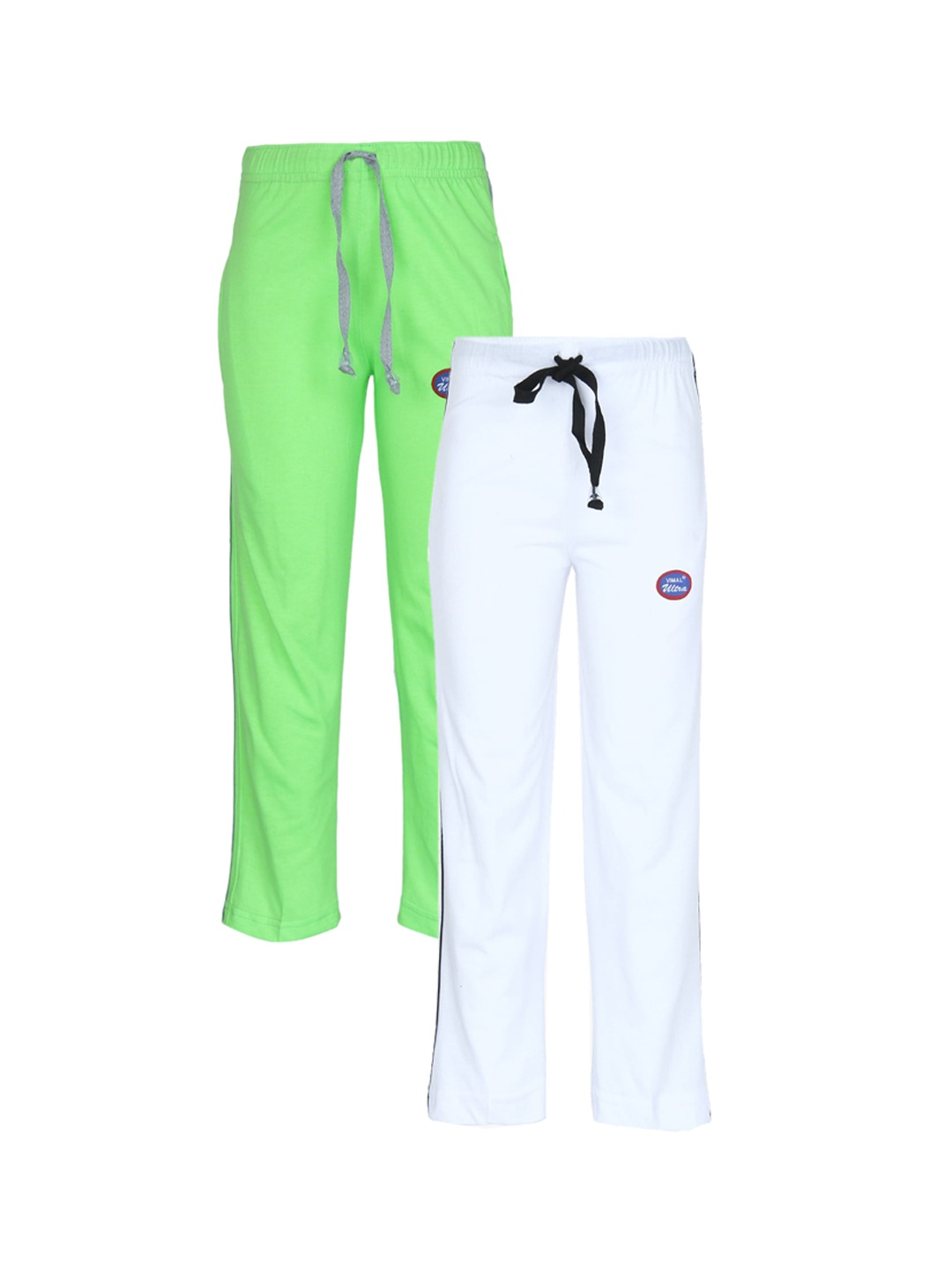 

VIMAL JONNEY Kids Pack Of 2 Green & White Track Pants