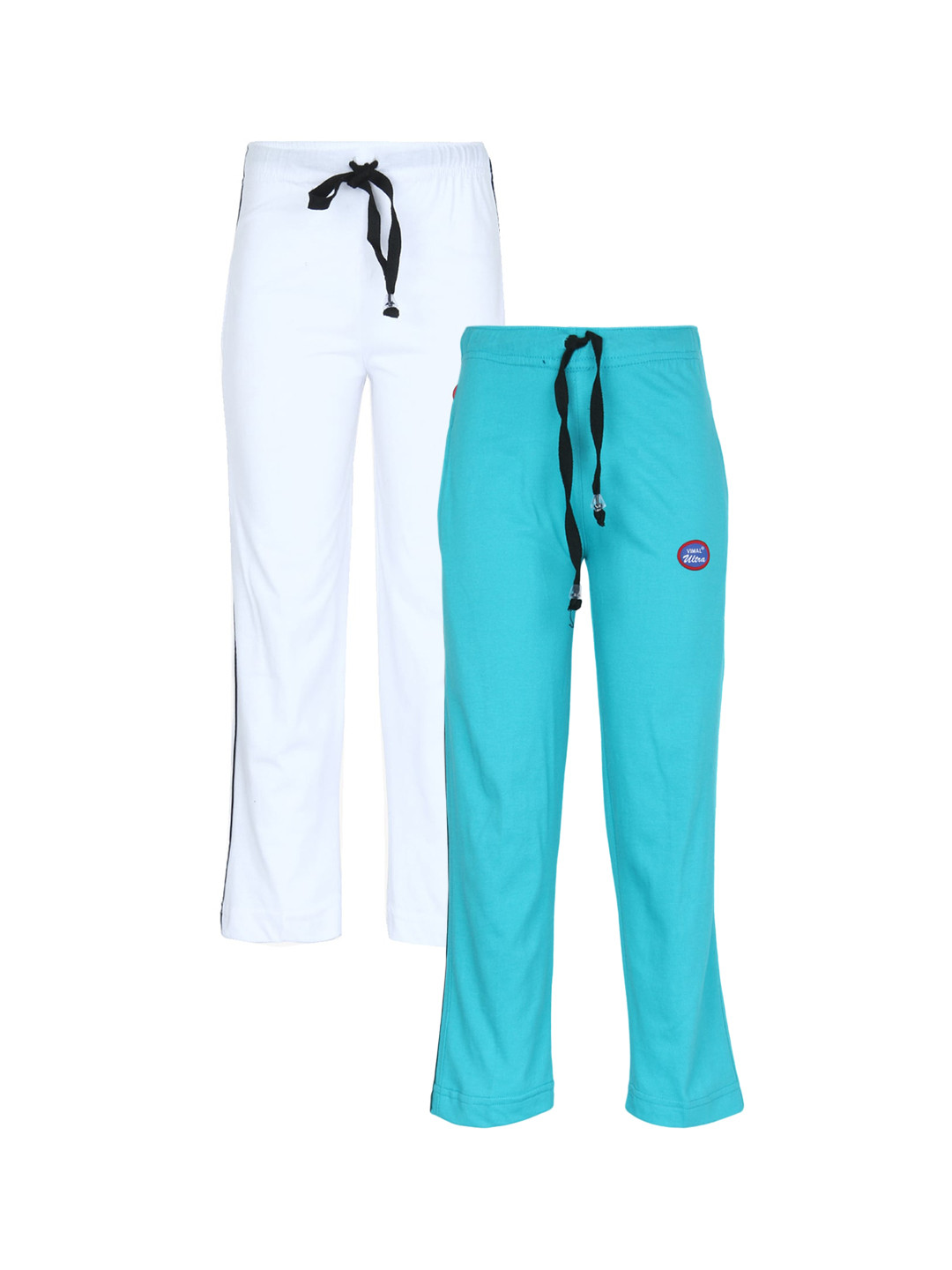

VIMAL JONNEY Kids Pack Of 2 White & Blue Track Pants