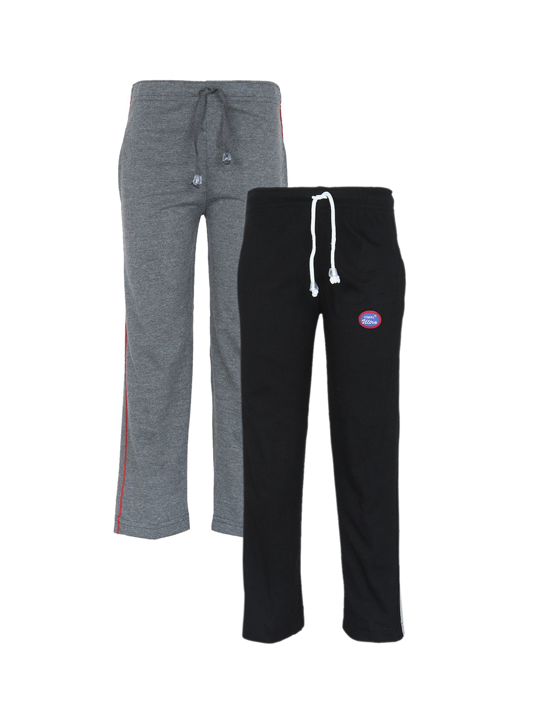 

VIMAL JONNEY Kids Pack Of 2 Grey & Black Track Pants