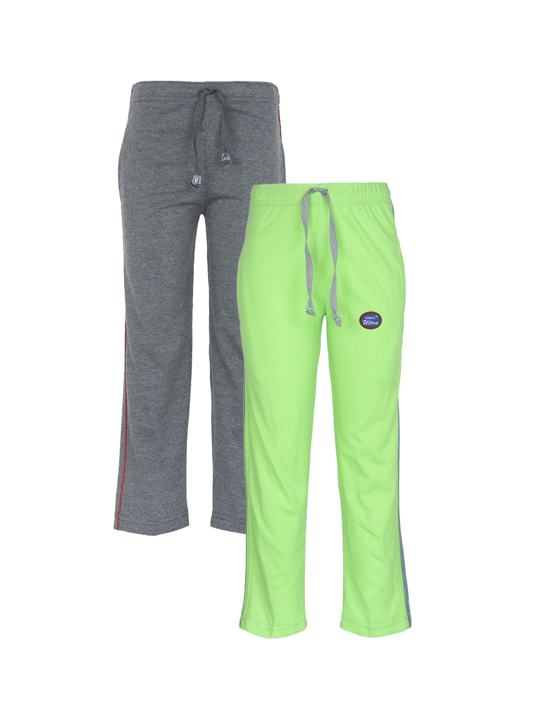 

MACK JONNEY Unisex Kids Pack of 2 Grey & Fluorescent Green Track Pants