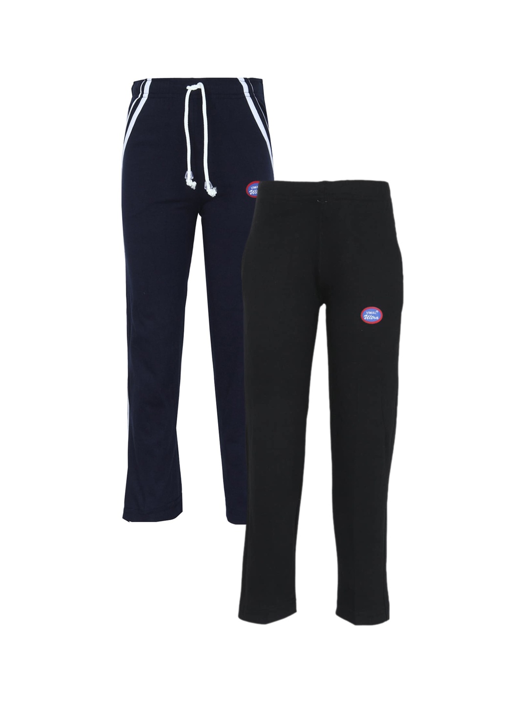 

VIMAL JONNEY Pack of 2 Navy Blue & Black Track Pants