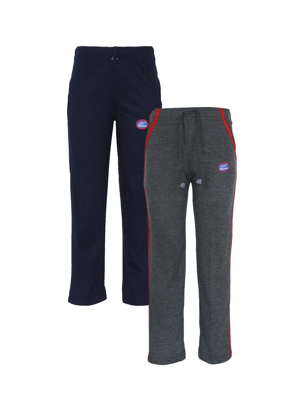 

VIMAL JONNEY Kids Pack Of 2 Grey & Navy Blue Track Pants