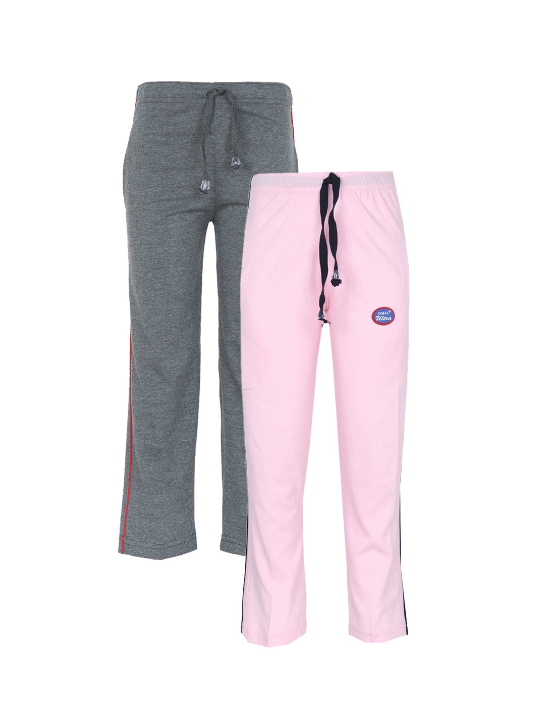 

VIMAL JONNEY Pack of 2 Grey & Pink Track Pants